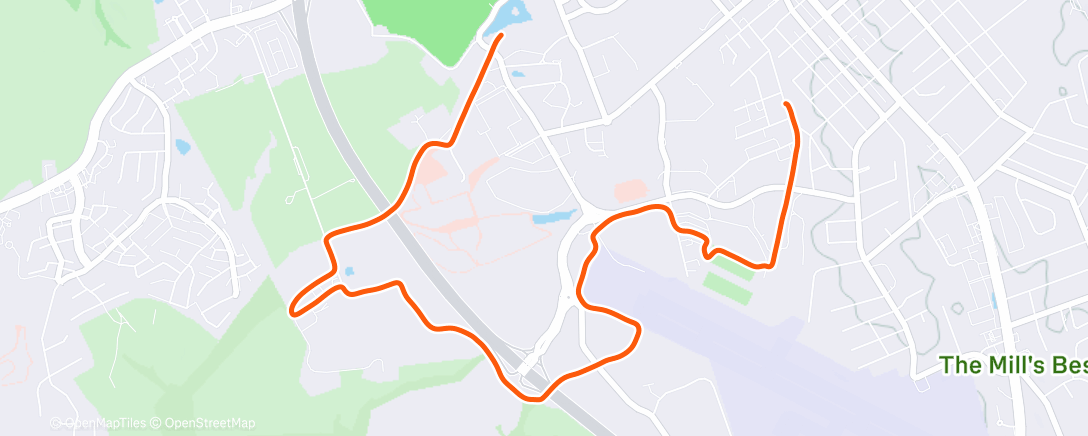 Map of the activity, Got tired so walked it in