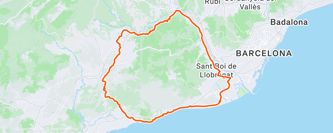 Map of the activity, Bicicleta por la mañana