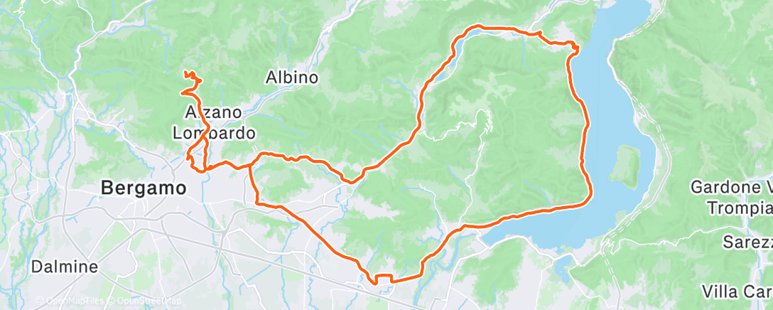 Map of the activity, Pedalata mattutina