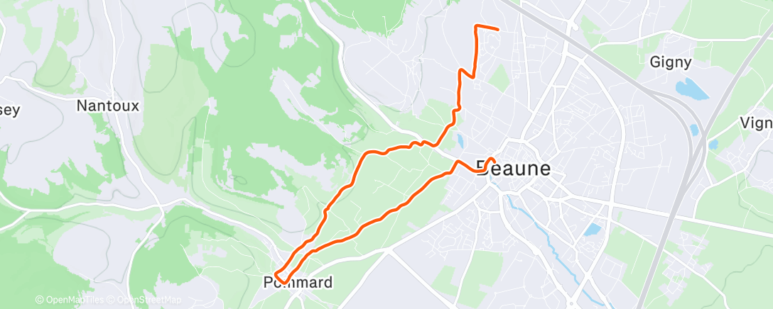 Map of the activity, Foulée Beaunoise 🍷