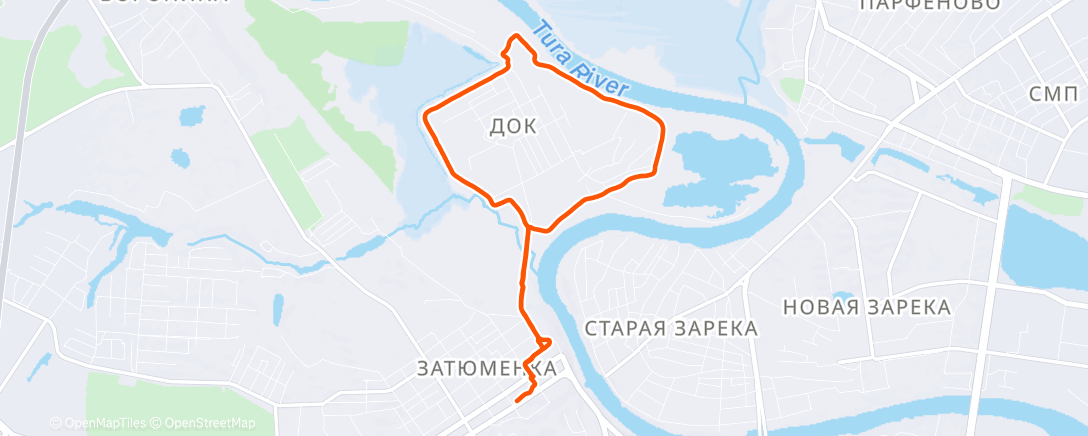 Map of the activity, Вечерний забег