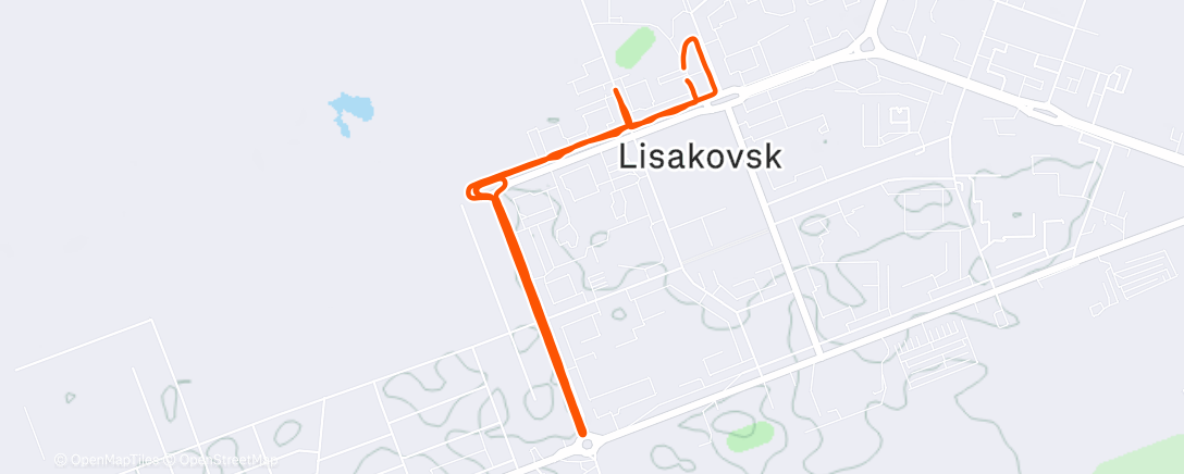 Map of the activity, Раз. 4км + Темп. 10км + Зам. 2км