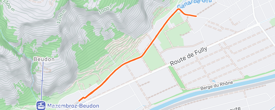 Map of the activity, Corrida matinal