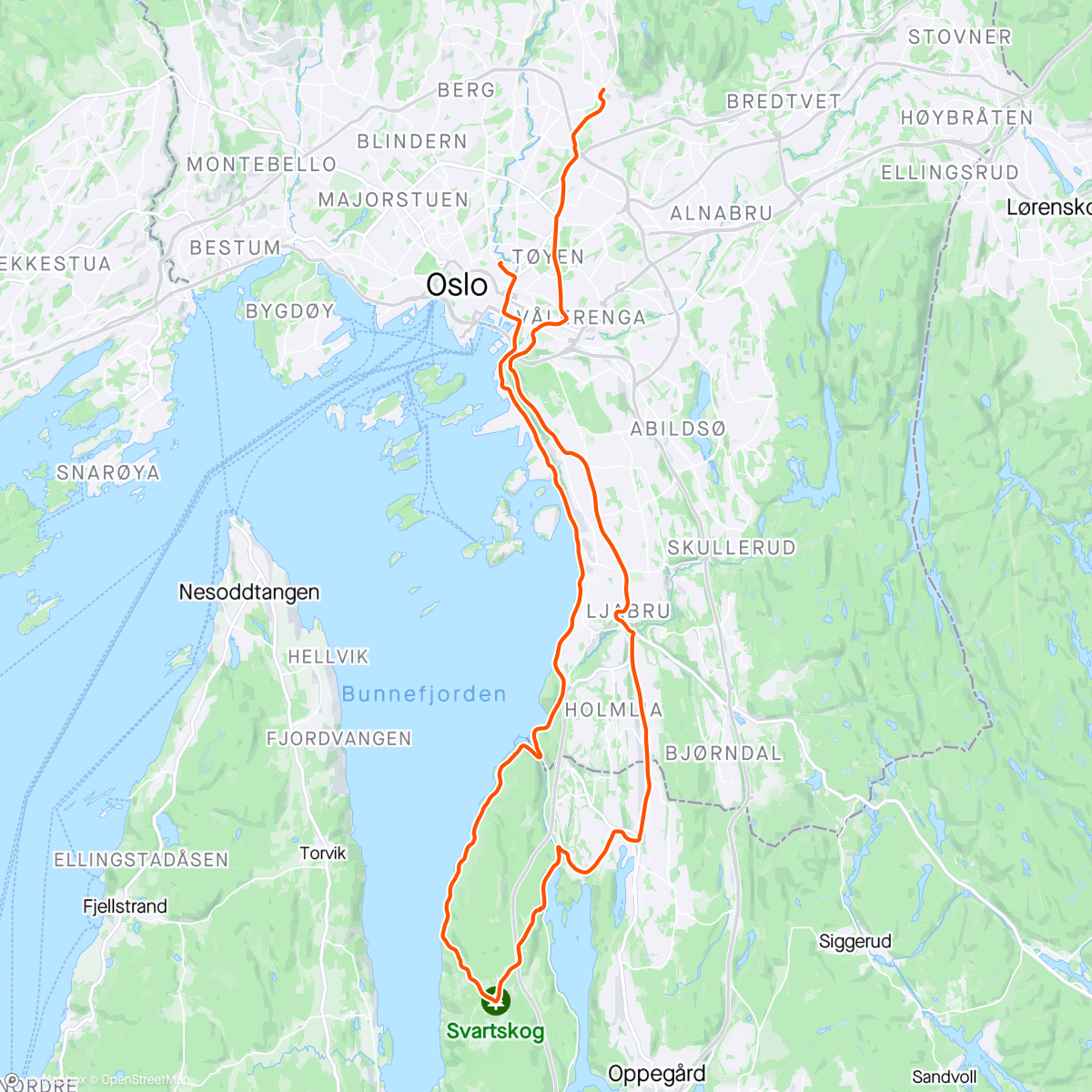 Map of the activity, Oslo Dawn Patrol celebrity edition ✨