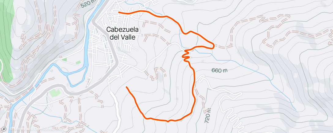 Map of the activity, Carrera de montaña a la hora del almuerzo