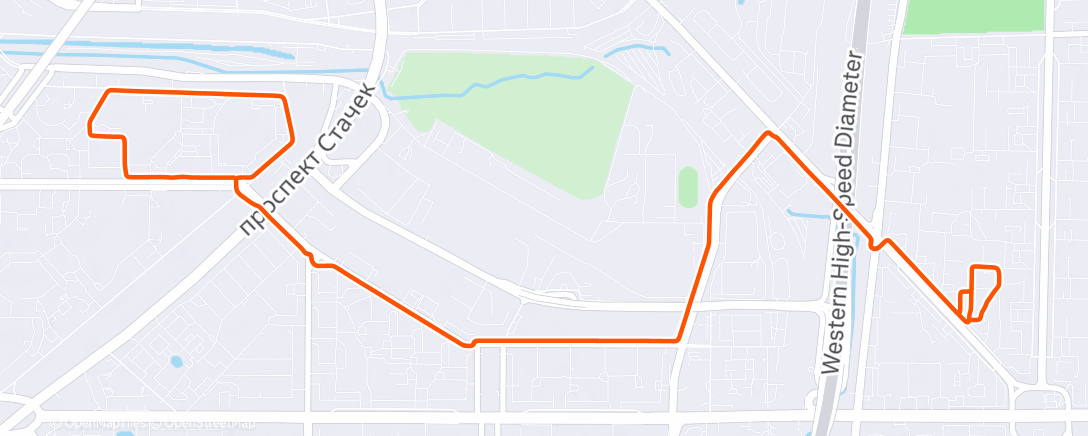 Map of the activity, Дневной забег