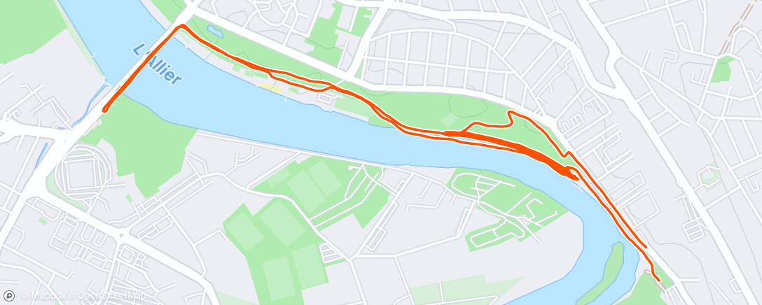 Mapa de la actividad, Course à pied en soirée