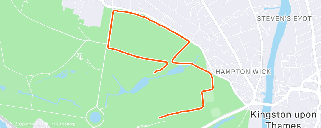Map of the activity, Park run with Ame