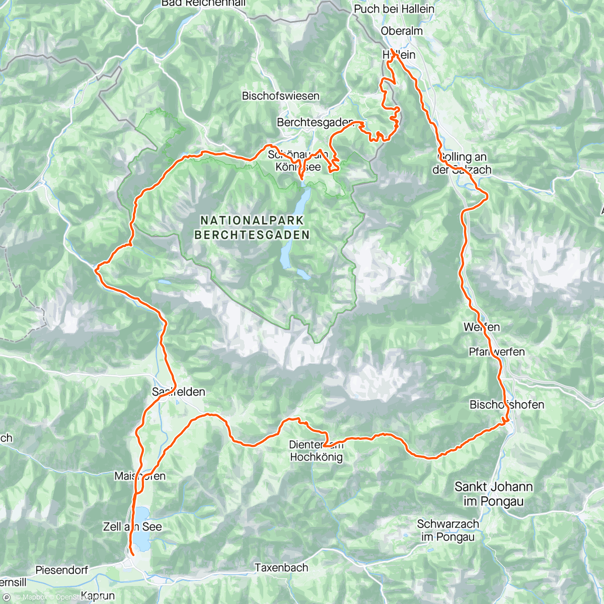 Map of the activity, Taurenradweg częściowo zaliczony 🏔️🚵🏻‍♂️