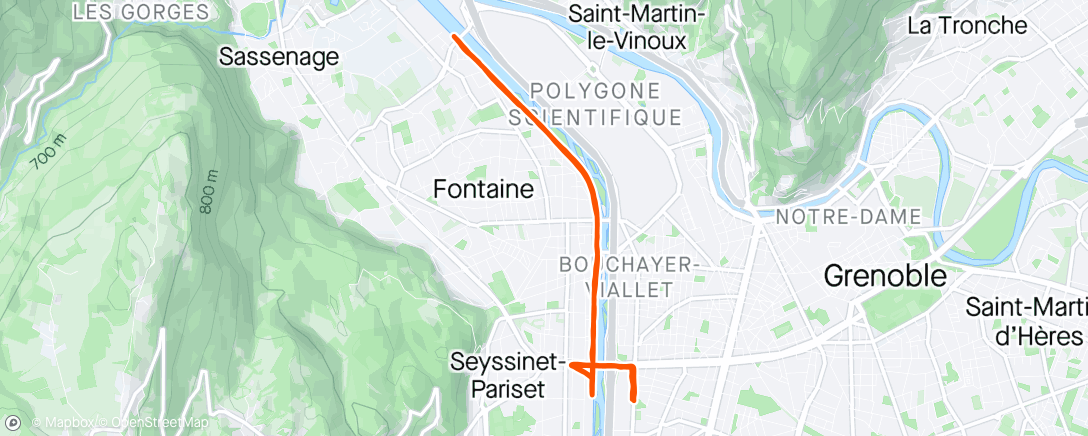 「Course à pied le midi」活動的地圖