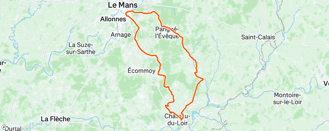 Map of the activity, Sortie vélo le matin