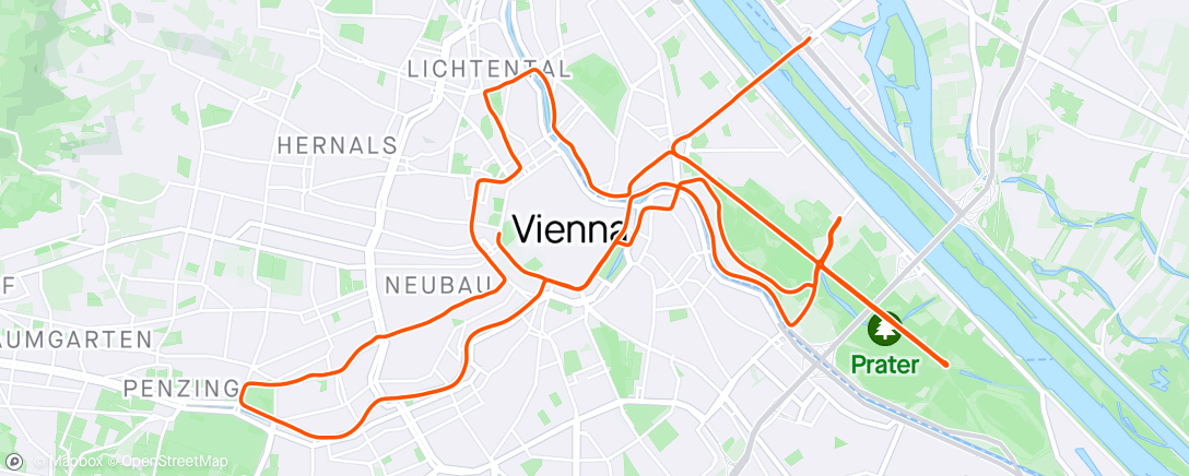 Map of the activity, Vienna Marathon