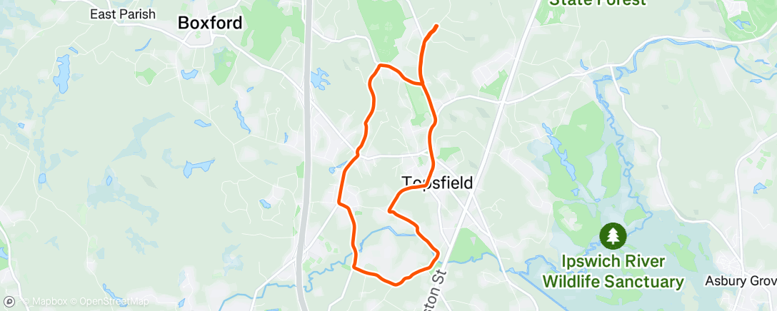 Map of the activity, Evening Run