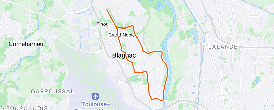 Map of the activity, Course à pied dans l'après-midi