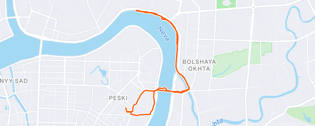 Map of the activity, Вечерний забег