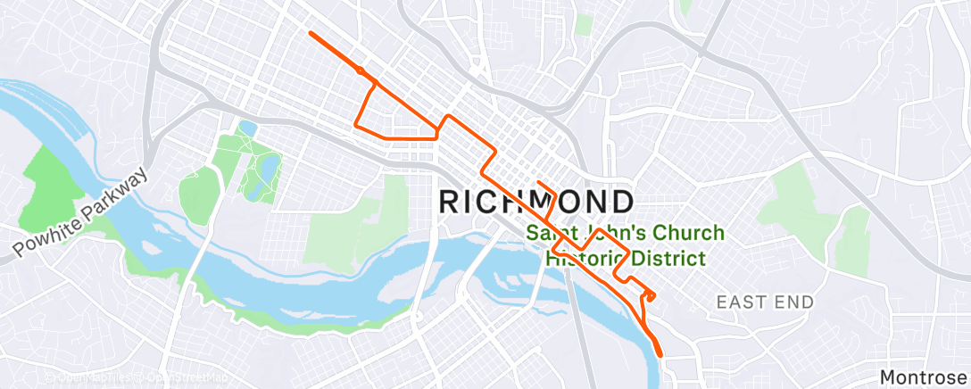 Map of the activity, Zwift - Zone 2 #1 on Richmond Rollercoaster in Richmond