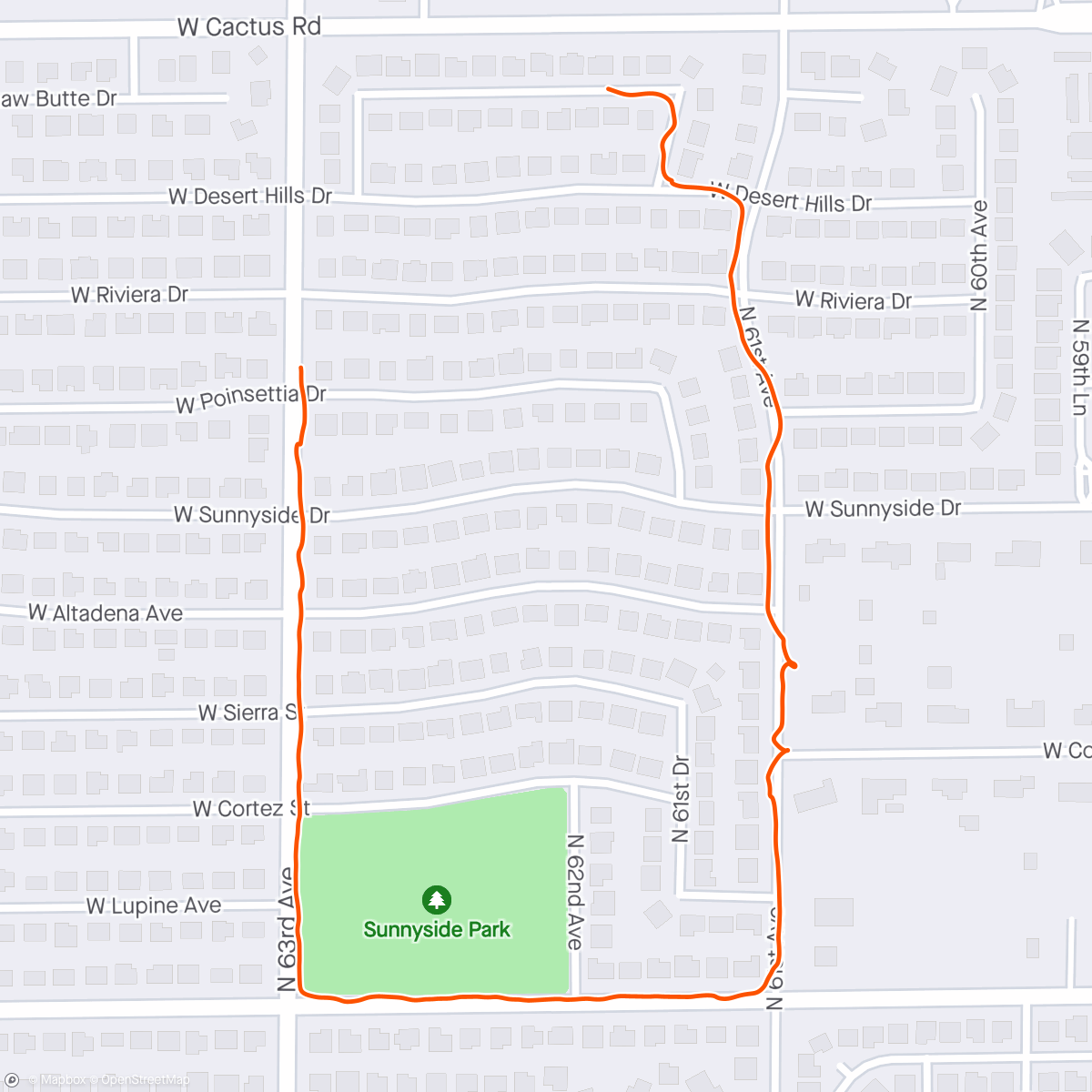 Map of the activity, Early AM Walk