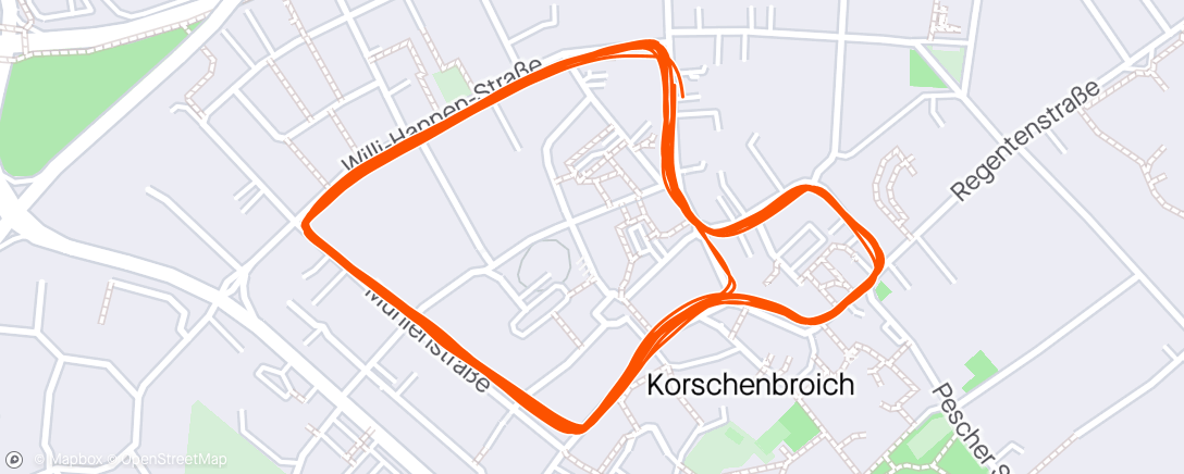 Map of the activity, Korschenbroich Citylauf