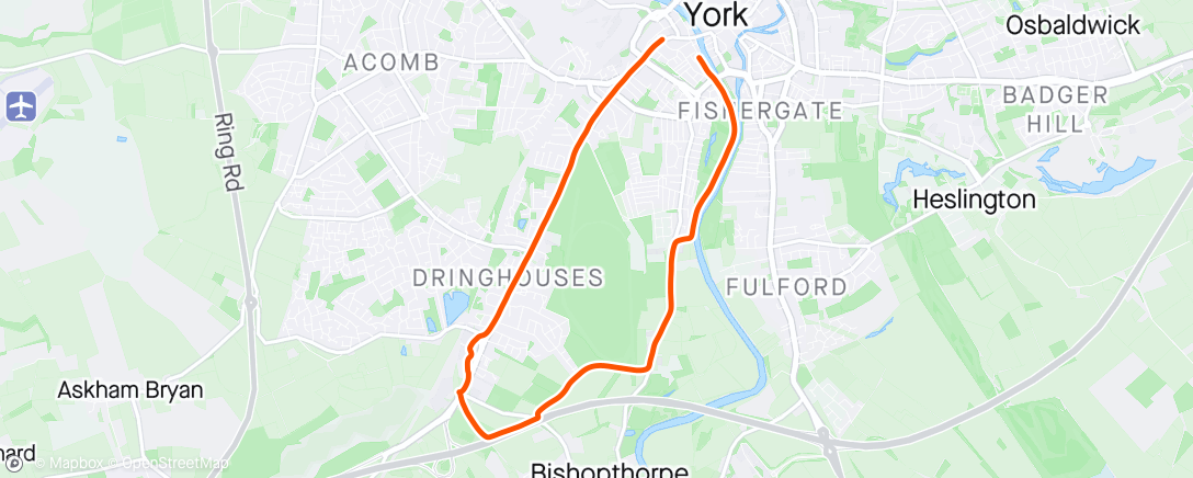 Map of the activity, Early one around York