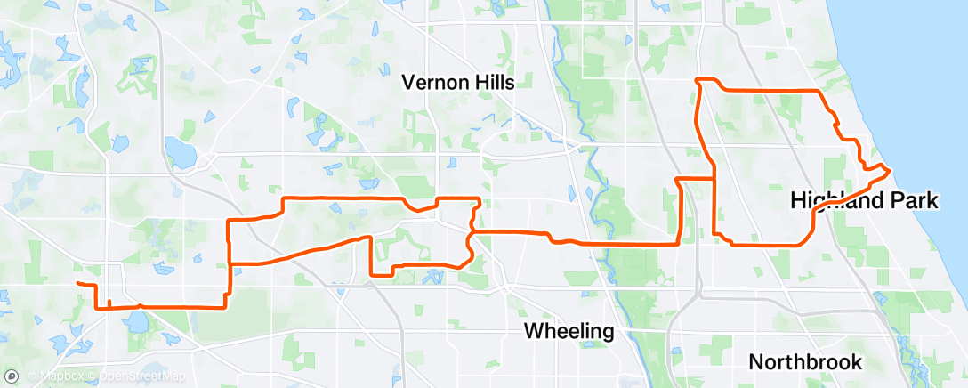 Map of the activity, Lunch Ride