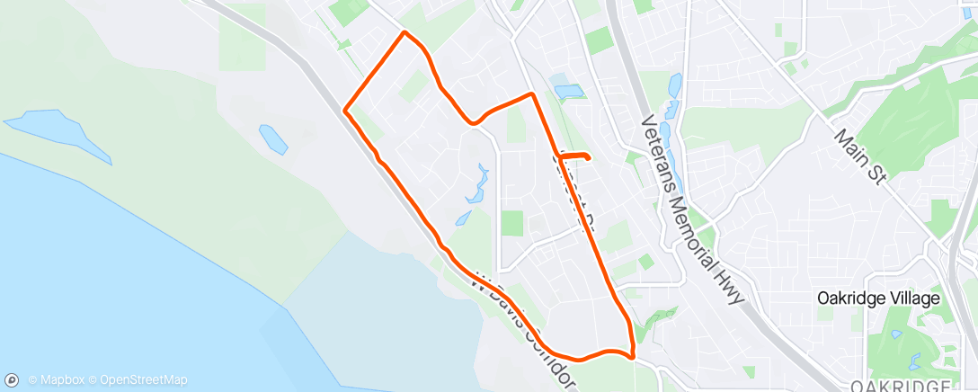 Map of the activity, Afternoon Run - easy