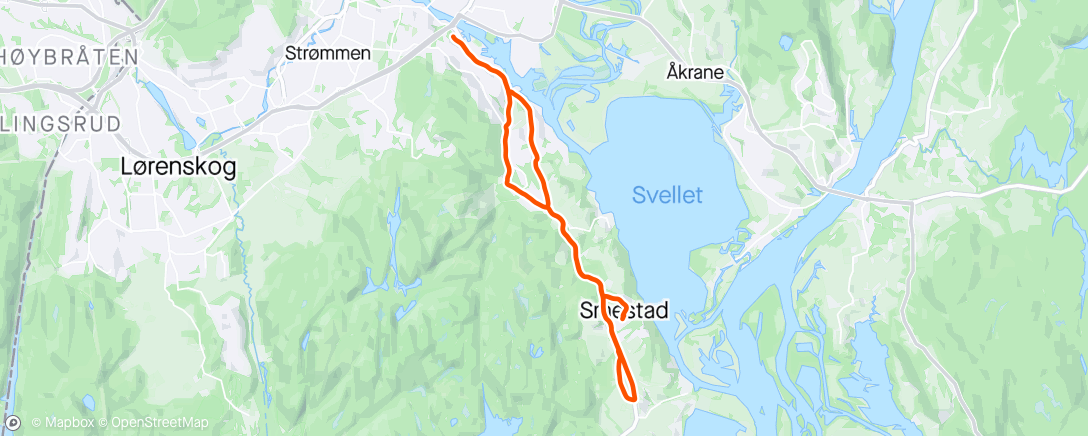 Map of the activity, 5 rolig + 15 maraton fart