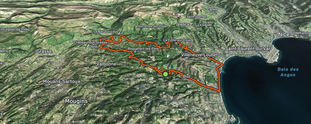 Map of the activity, Sortie gravel le matin