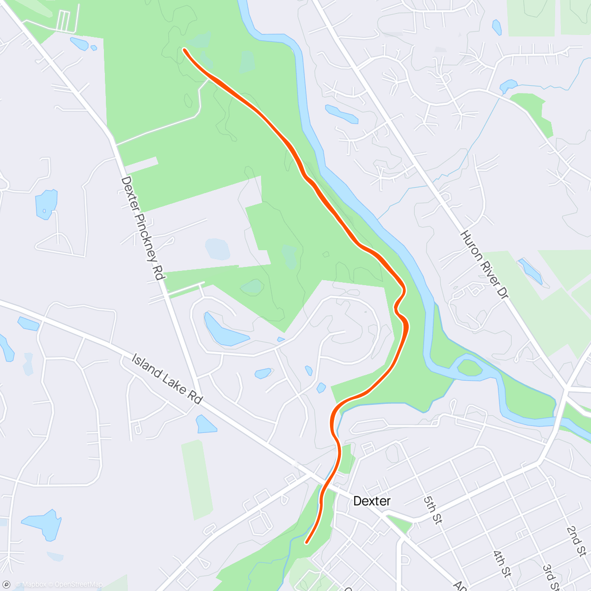Map of the activity, Evening Run at Erratic