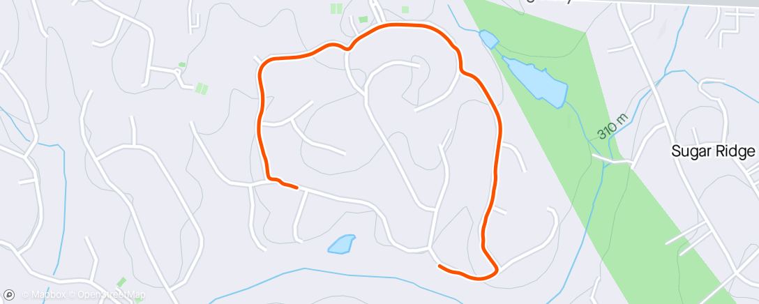 Map of the activity, morning jog