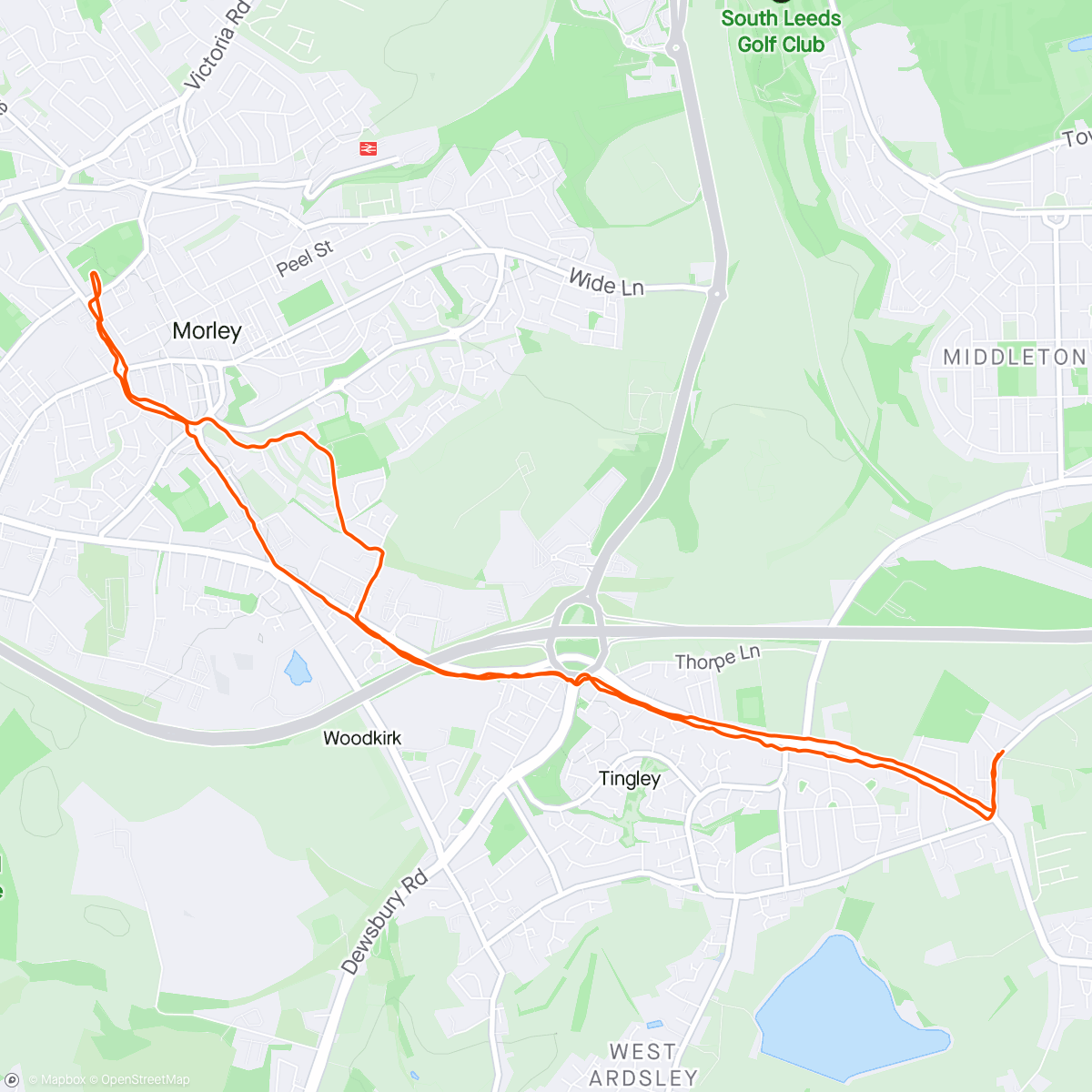 Mapa de la actividad, Morley and home with pilates stop