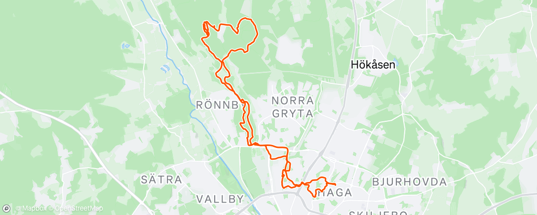Map of the activity, Afternoon Mountain Bike Ride