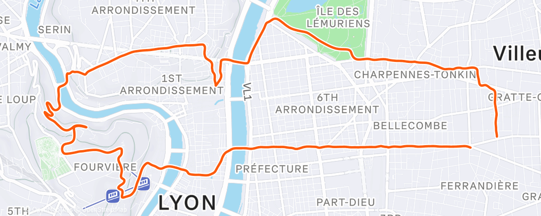 Map of the activity, Tour des collines lyonnaises avec mattis : run#162