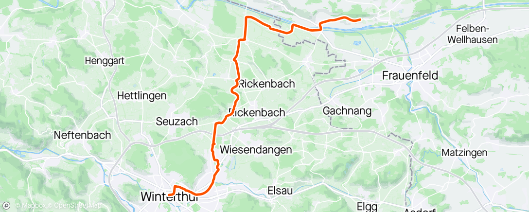 Map of the activity, Winterthur Gottlieben quer durch den frühlingshaften Thurgau 1. Teil