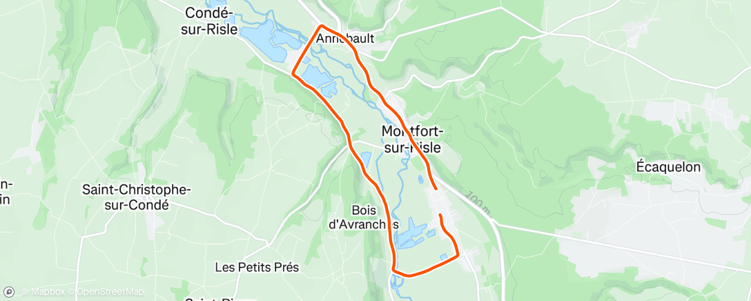 Map of the activity, Afternoon Run