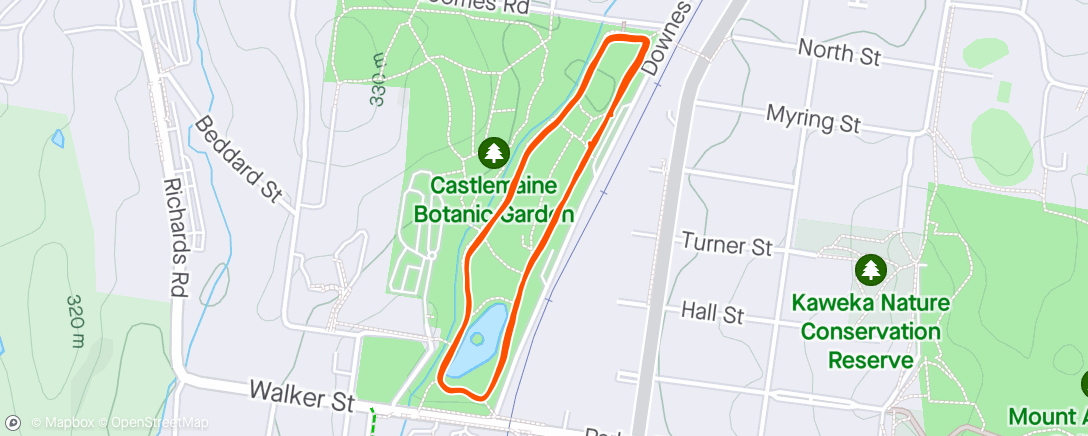 Map of the activity, Park run