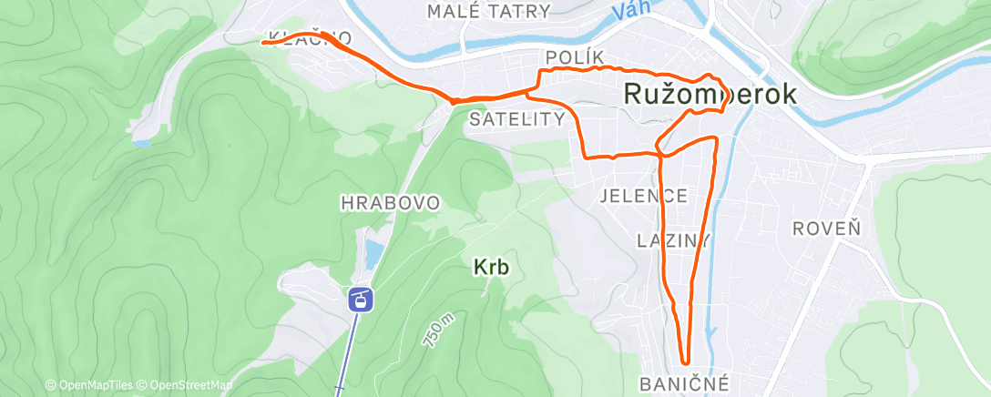 Map of the activity, Afternoon Run