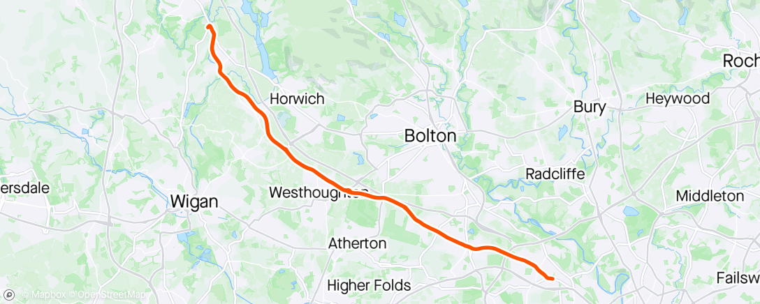 Map of the activity, A6 out and back Ride in windy conditions 🌬🚴‍♂️🌬