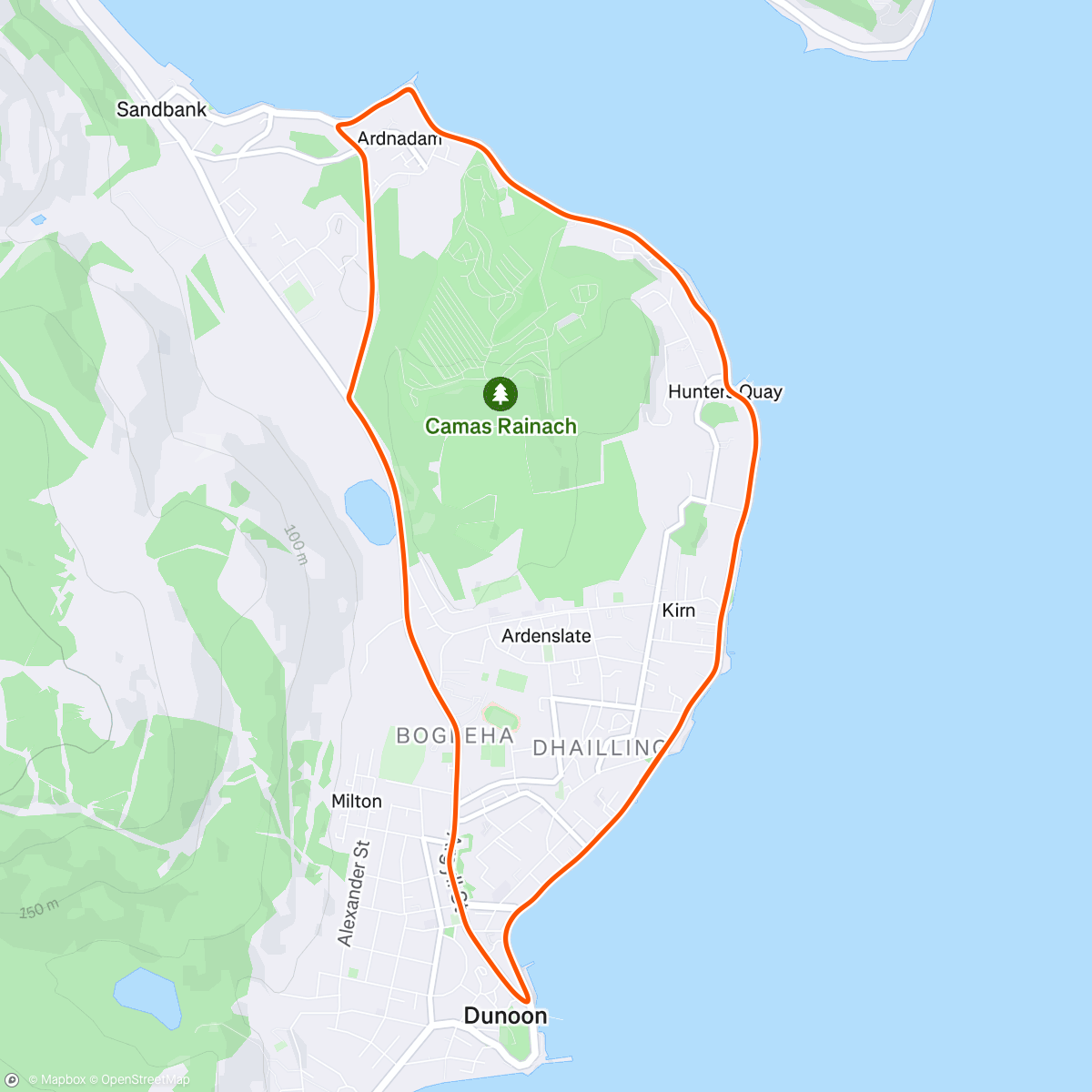 Map of the activity, Wahoo RGT - Dunoon Seafront Circuit