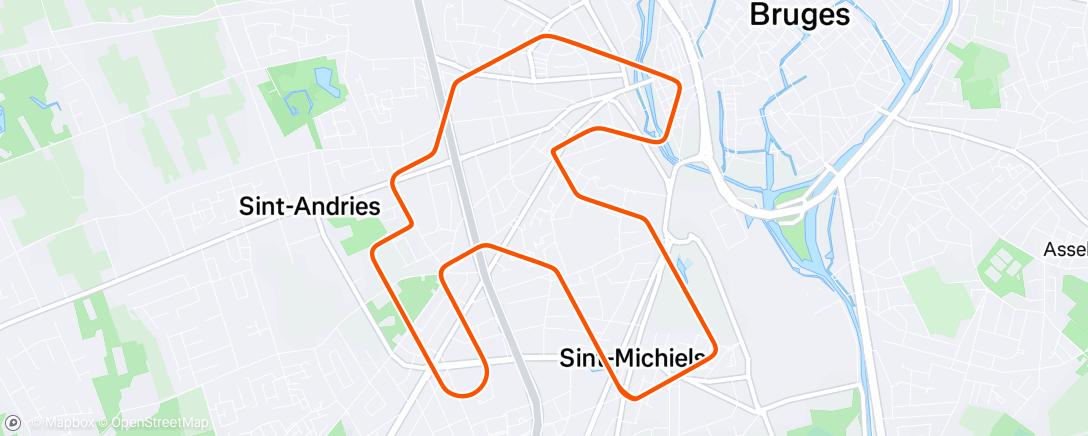 Map of the activity, MyWhoosh - Bruges