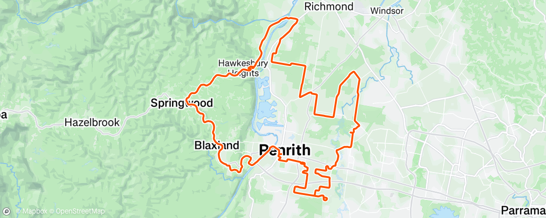 Map of the activity, Afternoon Ride