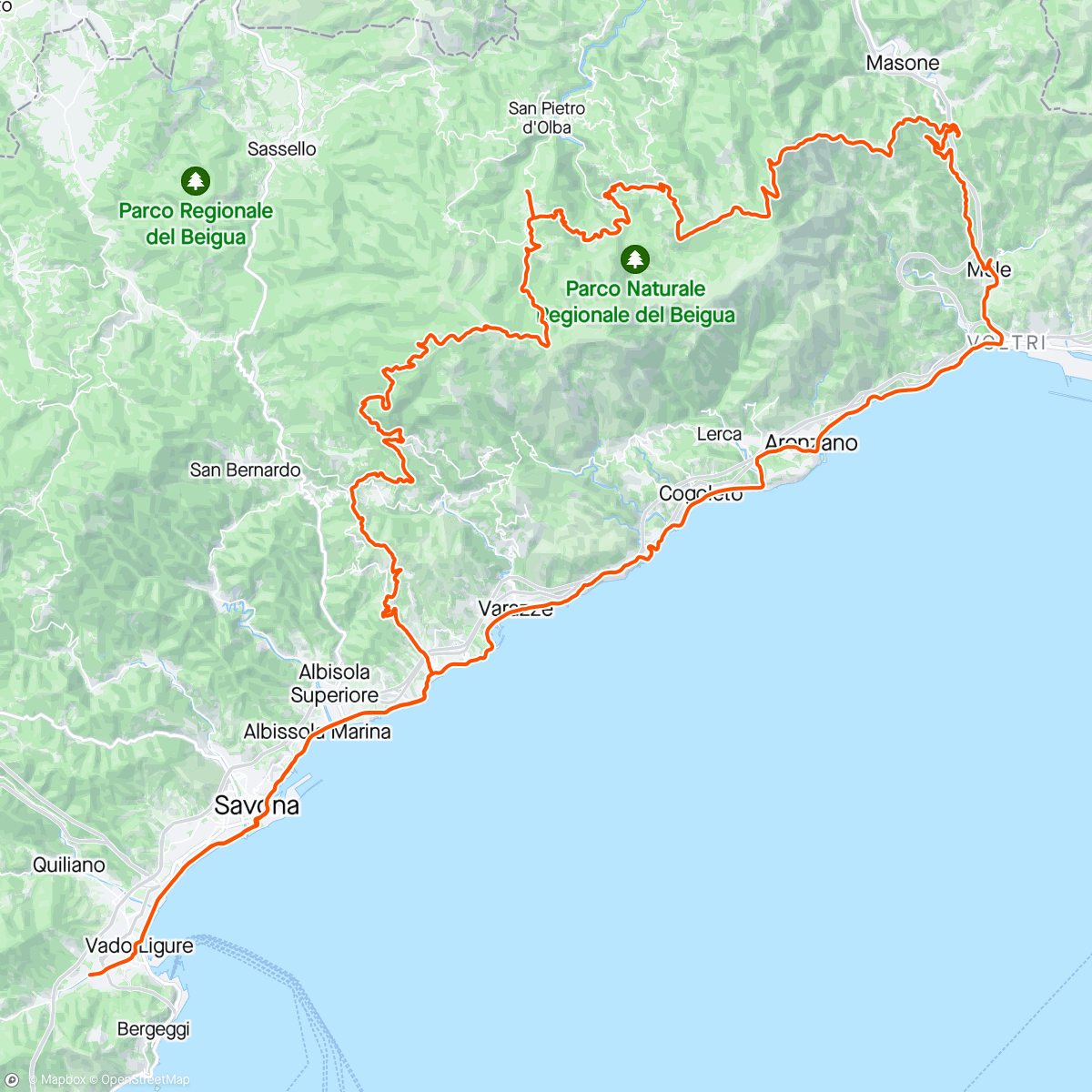 Map of the activity, GPM Monte Begua