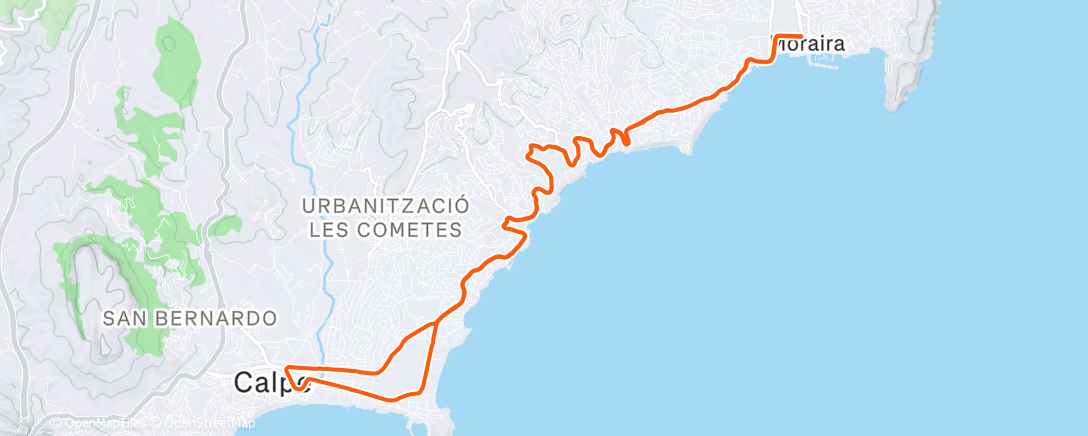 Map of the activity, Cycling