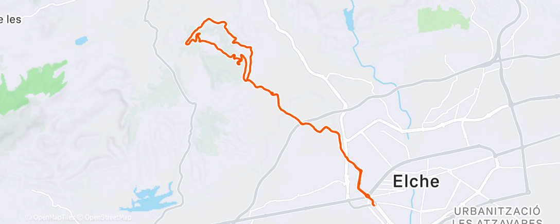 Map of the activity, Bicicleta de montaña matutina