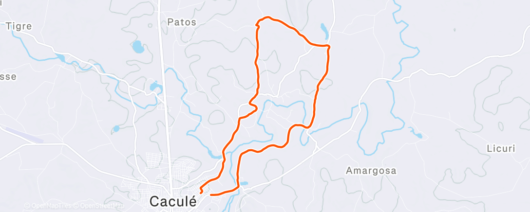 Map of the activity, Pedalada de mountain bike ao entardecer