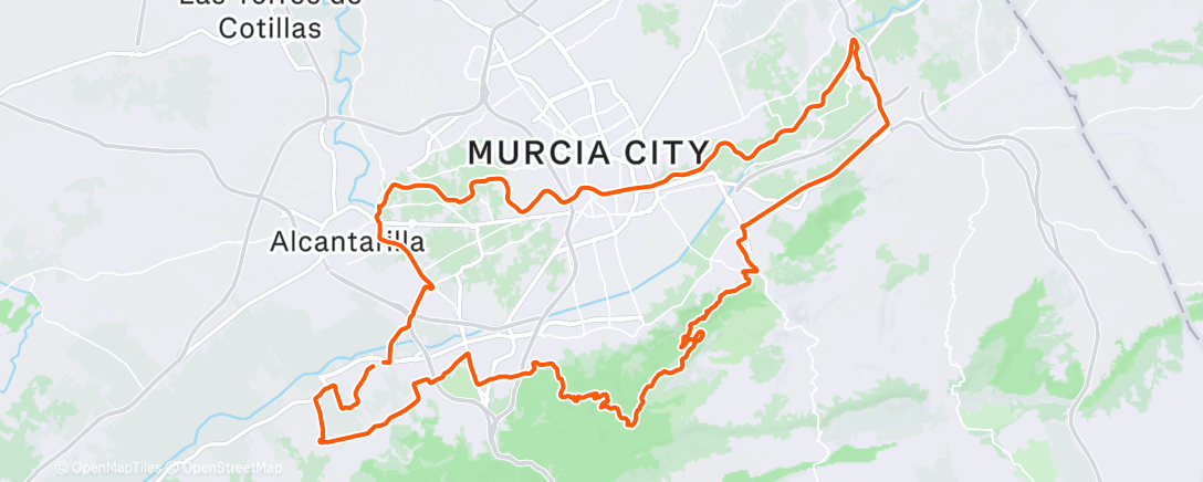 Map of the activity, Bicicleta de gravilla matutina