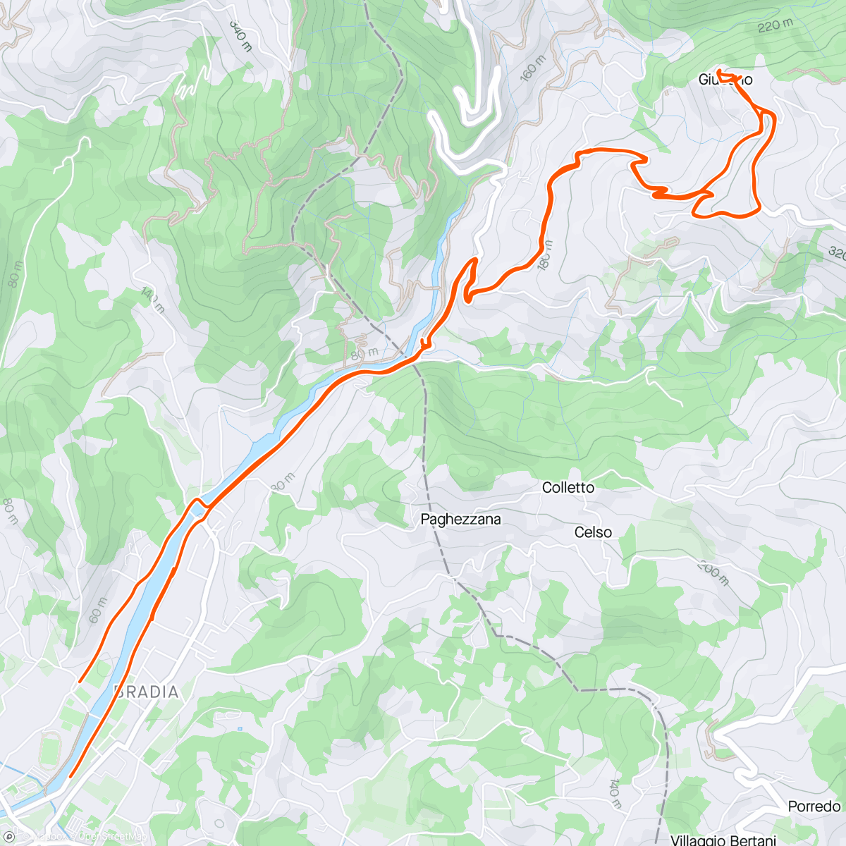 Map of the activity, Up and down with a view