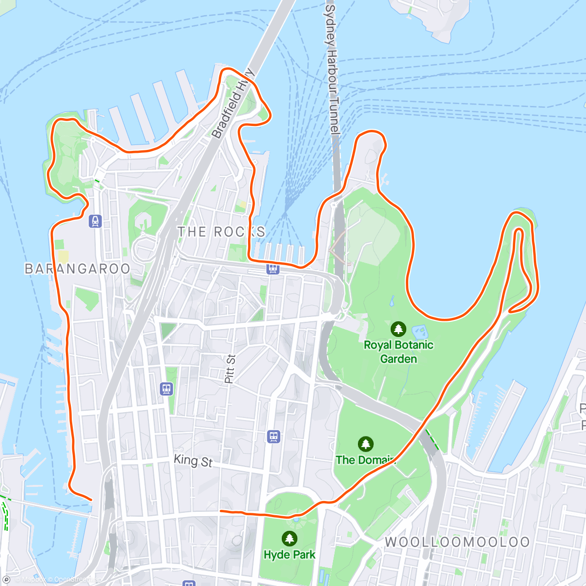 Map of the activity, Sydney Harbour