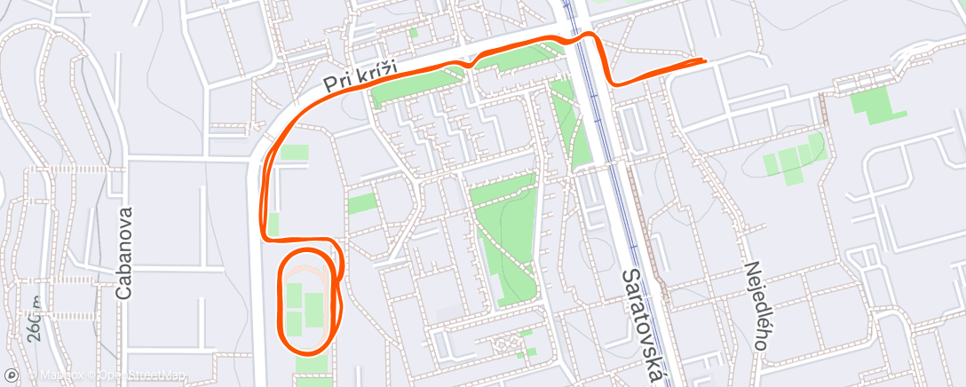 Map of the activity, Afternoon Run