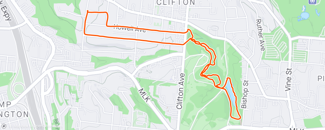 Map of the activity, Afternoon Run w/🦮