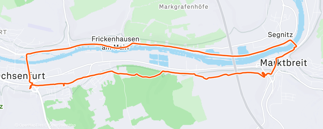 Map of the activity, Afternoon Run